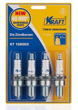 Свечи зажигания KR7DC (4 шт.), KRAFT