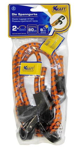 Резинки крепления груза KRAFT, 80 см, пластиковый крюк
